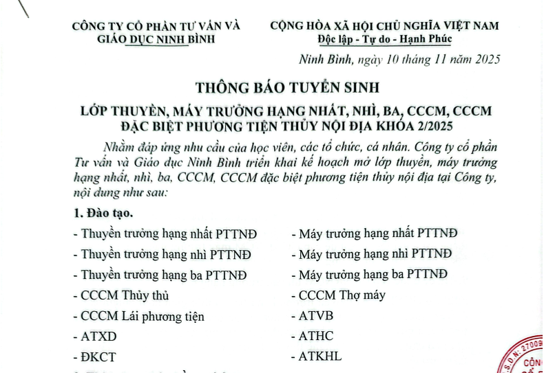 Tuyển sinh Khóa 2/2025